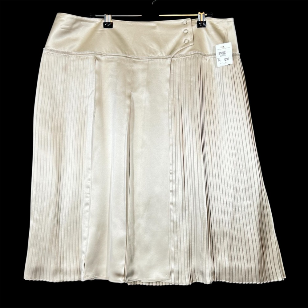 ETCETERA Silk Skirt Women's 14 Ivory/Goddess Drop Waist Classic Old Money Bridal